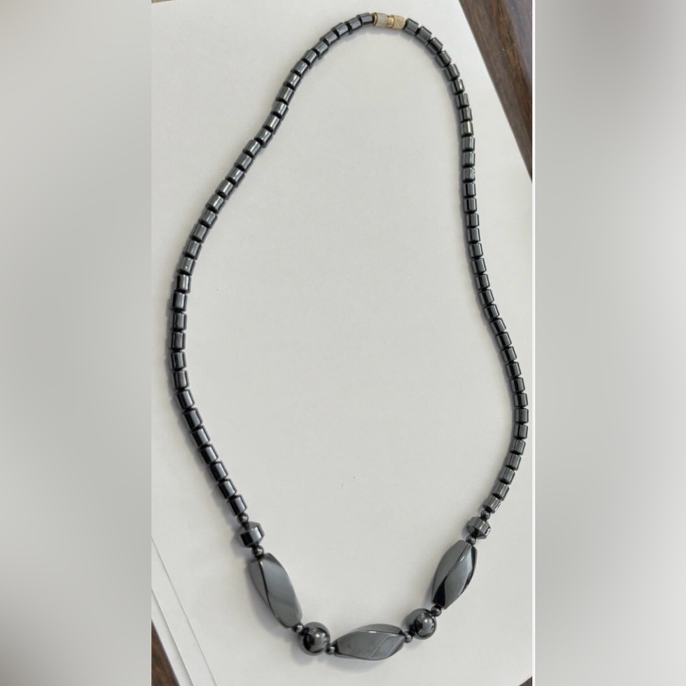 3/$12 Hematite Beaded 16" Elegant Necklace